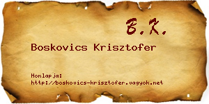 Boskovics Krisztofer névjegykártya