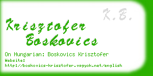 krisztofer boskovics business card